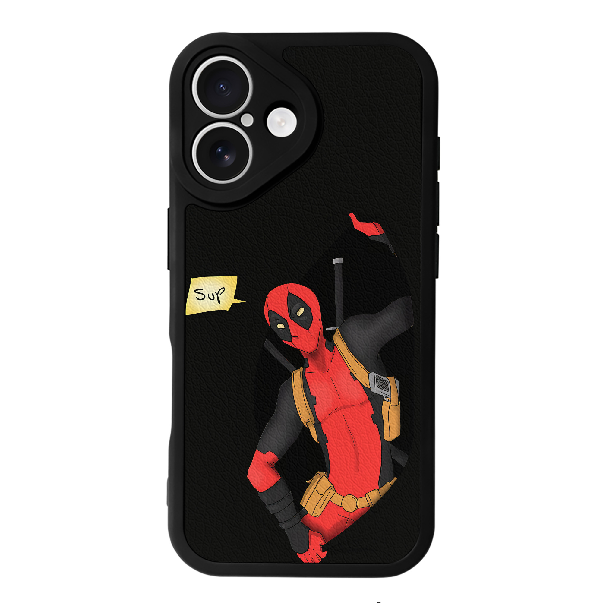 （画像用） Deadpool デッドプール 【iPhone 16シリーズ対応】シリコンスマホケース（レザー調） 材質：シリコン